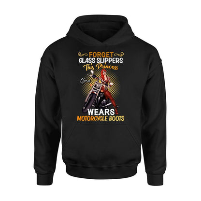 Personalized Biker Girl T-shirt/Long Sleeve/Sweatshirt/Hoodie - Gift Idea For Girl/Motorcycle Lover - Forget Glass Slippers This Princess Wears Motorcycle Boots
